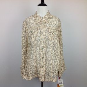 New Ruby Rd. Top Womens 18W Animal Print Tab